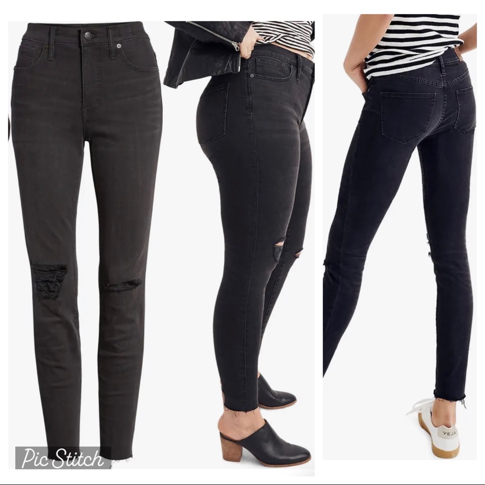 Madewell Black 9” High Rise Skinny Jeans 28